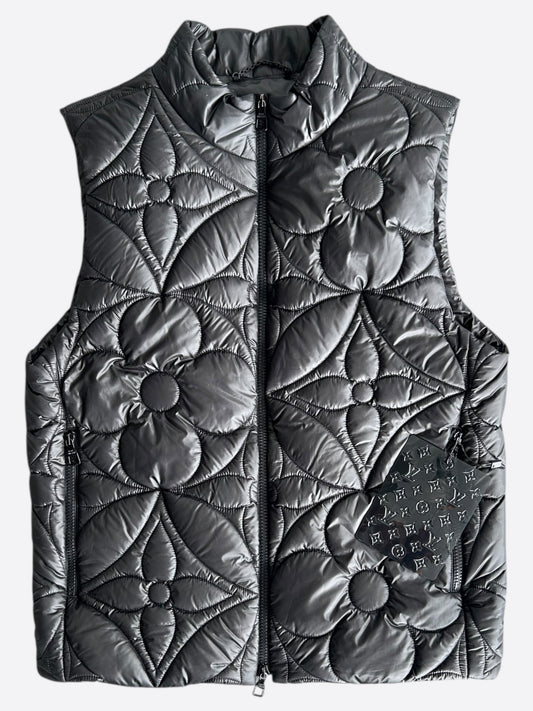 Louis Vuitton Black Flower Monogram Puffer Vest