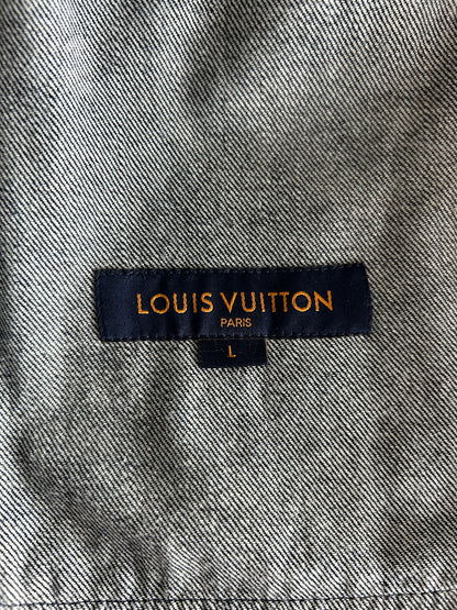 Louis Vuitton Navy & White Leaf Baseball Jersey