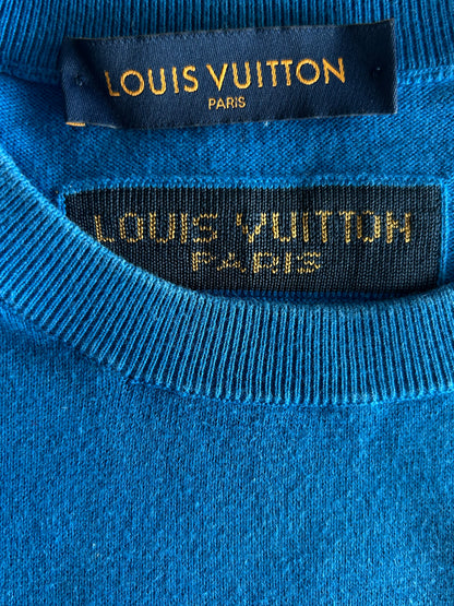 Louis Vuitton Blue & White Everyday Logo Intarsia T-Shirt