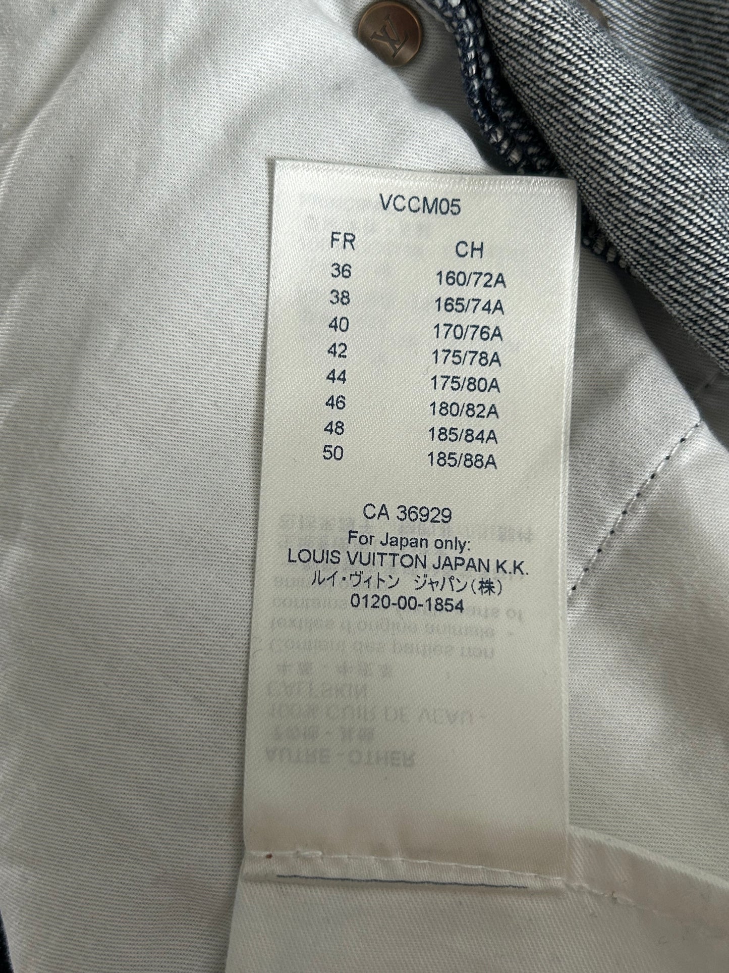Louis Vuitton Navy & White Leaf Jeans