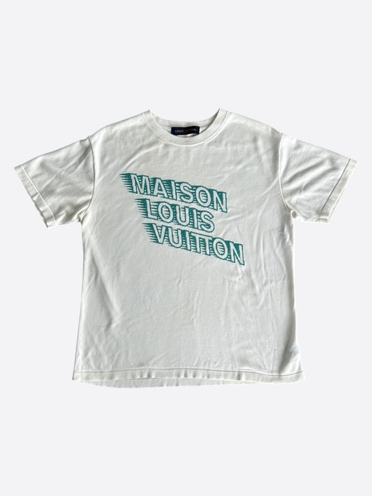 Louis Vuitton White & Green Maison Intarsia T-Shirt