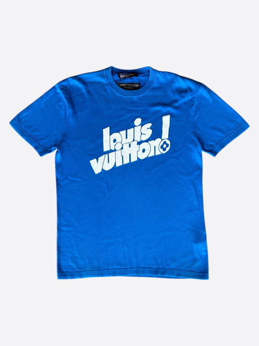 Louis Vuitton Blue & White Everyday Logo Intarsia T-Shirt