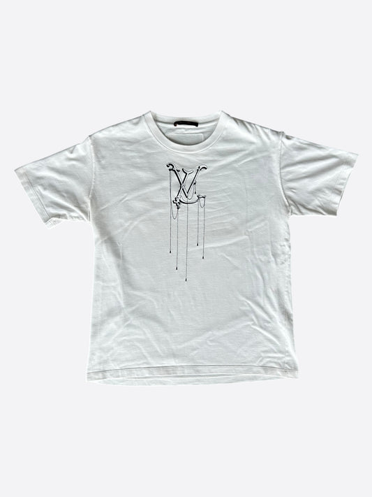 Louis Vuitton White & Black Pendant Logo T-Shirt