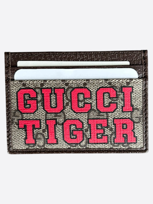 Gucci Beige GG Monogram Tiger Cardholder