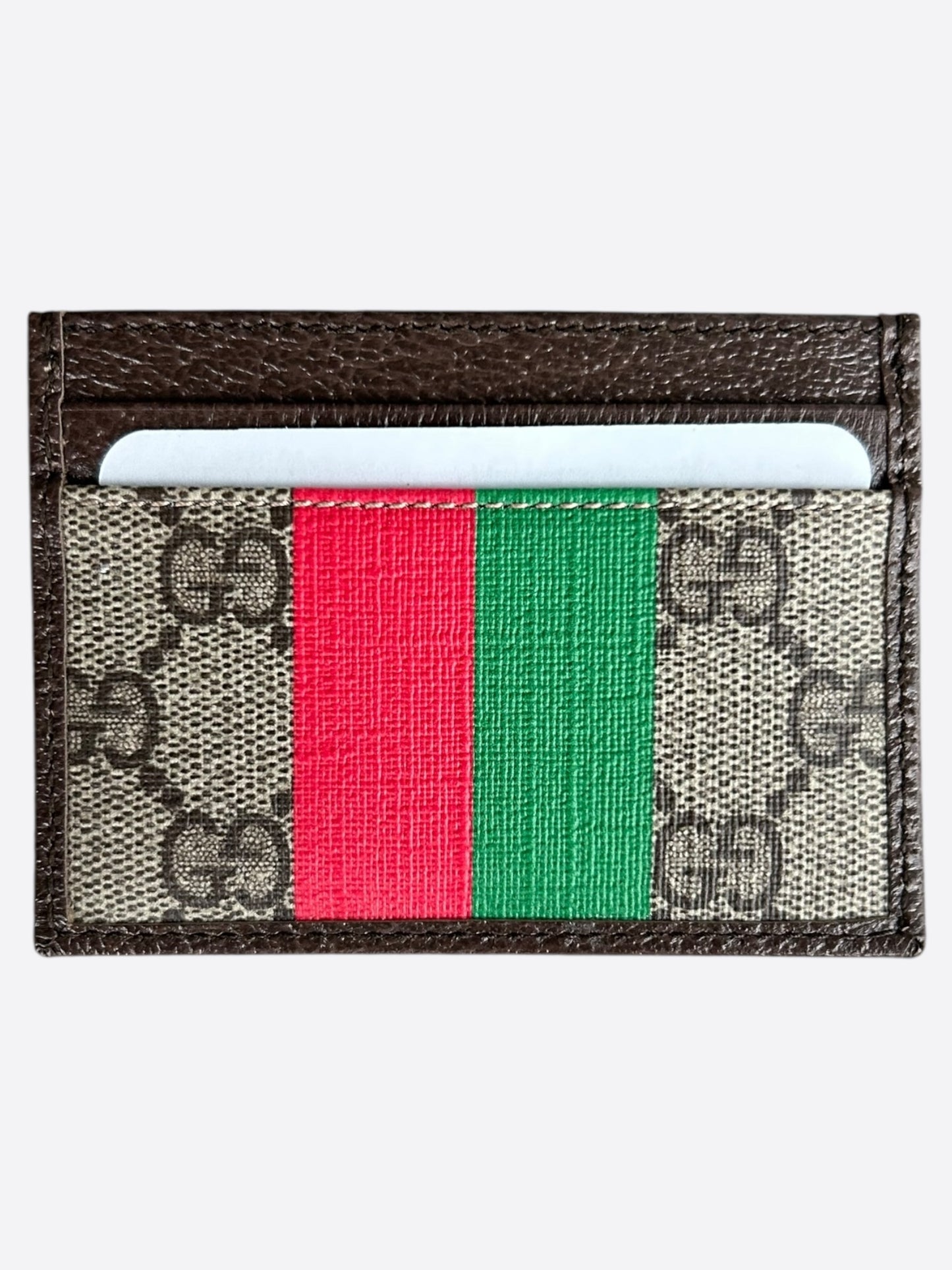 Gucci Beige GG Monogram Tiger Cardholder