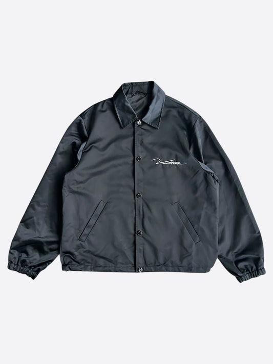 Louis Vuitton Black & White Bird Logo Coach Jacket
