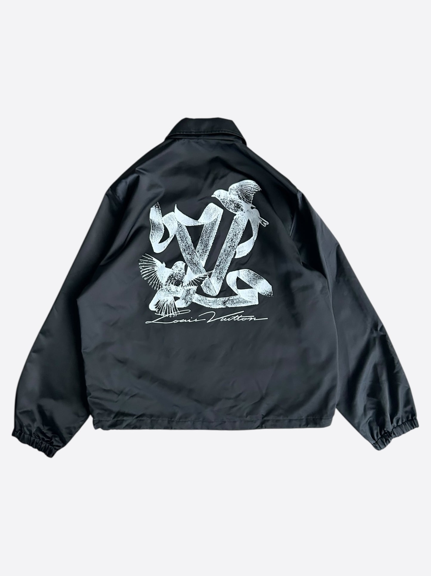 Louis Vuitton Black & White Bird Logo Coach Jacket