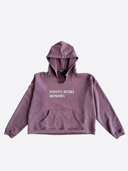 Enfants Riches Deprimes Burgundy & White Classic Logo Hoodie