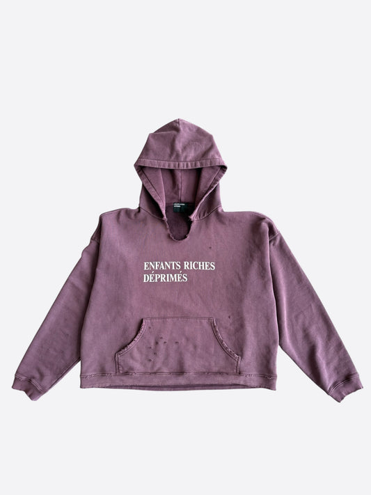 Enfants Riches Deprimes Burgundy & White Classic Logo Hoodie