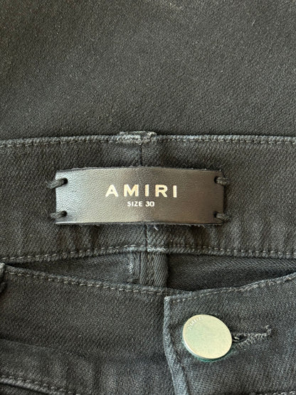 Amiri Aged Black & White Bandana Patch MX1 Jeans
