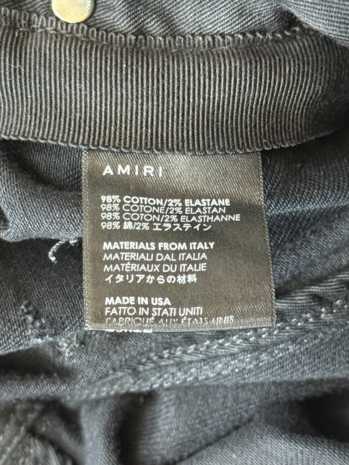 Amiri Aged Black & White Bandana Patch MX1 Jeans