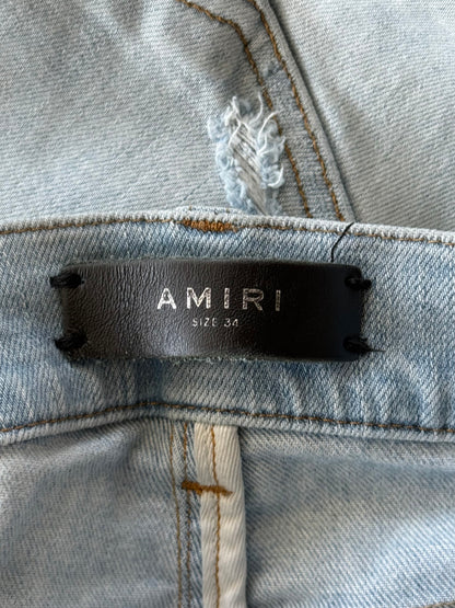 Amiri Light Indigo & Watercolor Patch MX1 Jeans