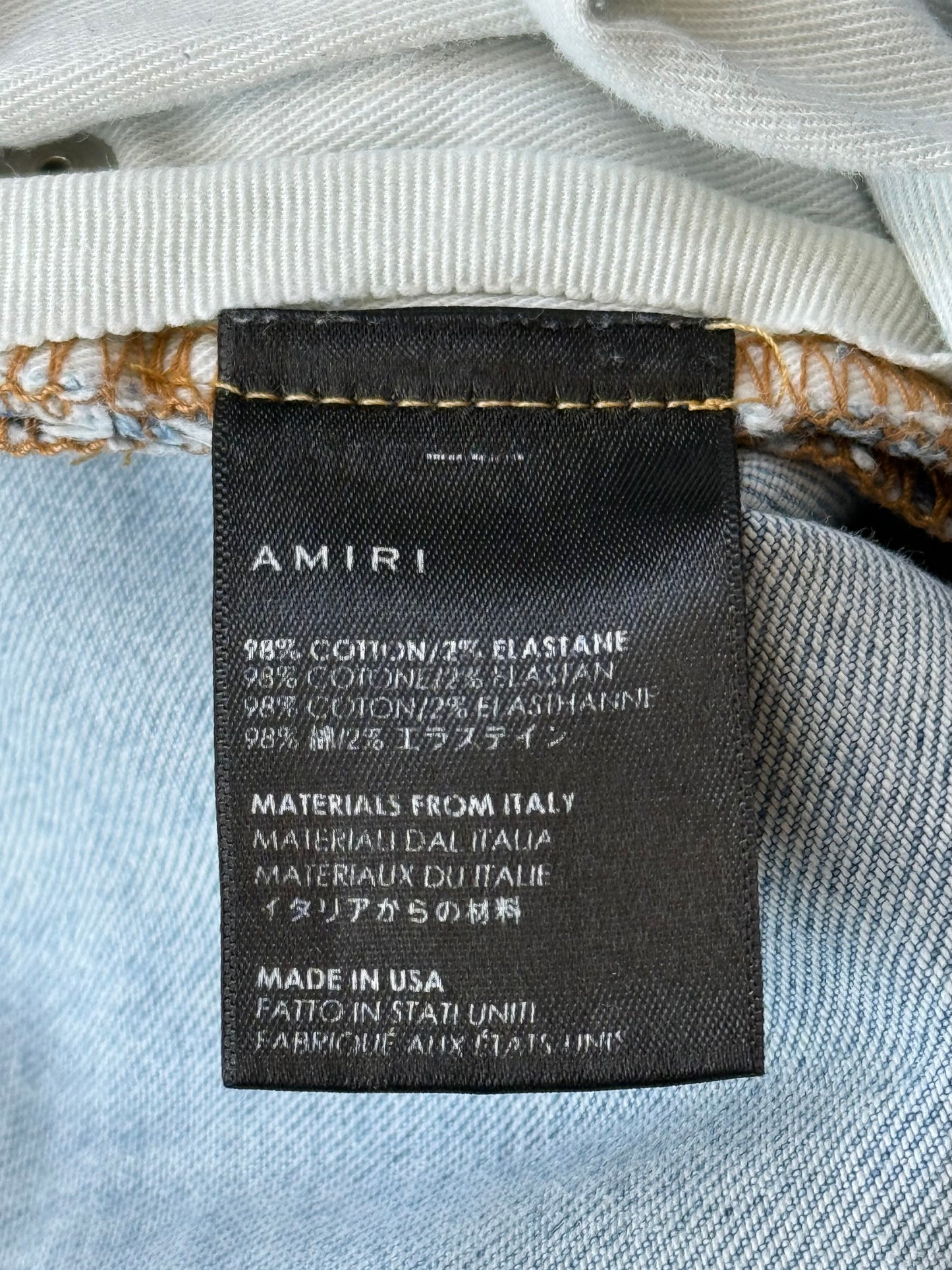 Amiri Light Indigo & Watercolor Patch MX1 Jeans