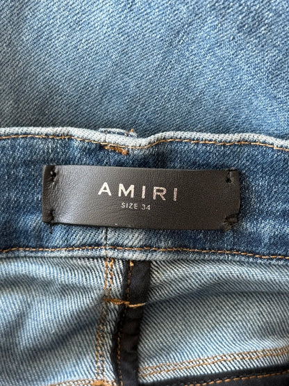 Amiri Classic Indigo Orange Plaid Patch PPX1 Jeans