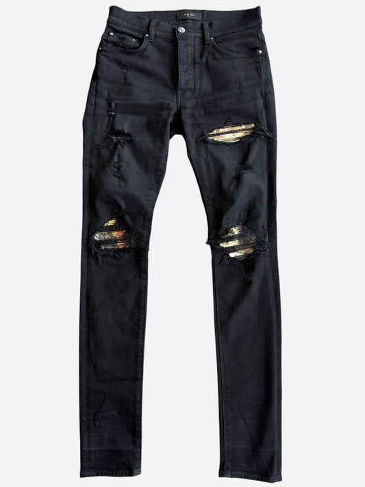 Amiri Black & Hawaiian Patch MX1 Jeans
