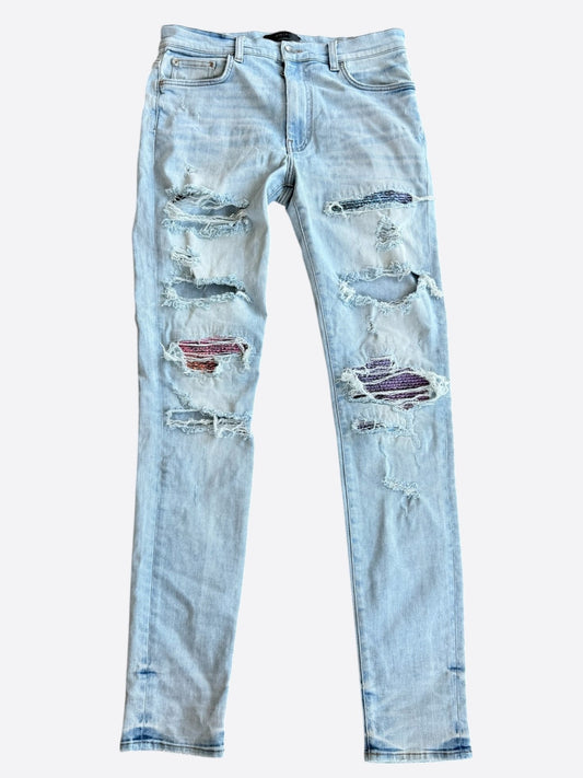 Amiri Light Indigo & Watercolor Patch MX1 Jeans