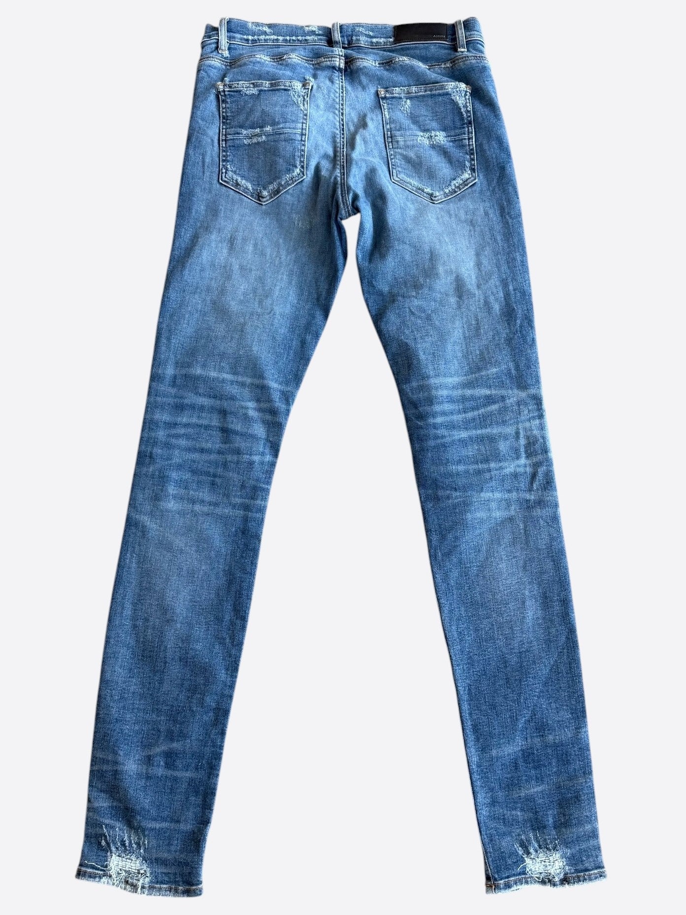 Amiri Classic Indigo Orange Plaid Patch PPX1 Jeans