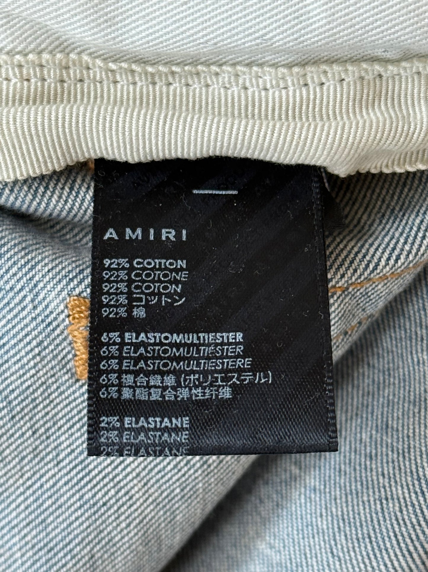 Amiri Clay Indigo Brown Plaid Patch MX1 Jeans