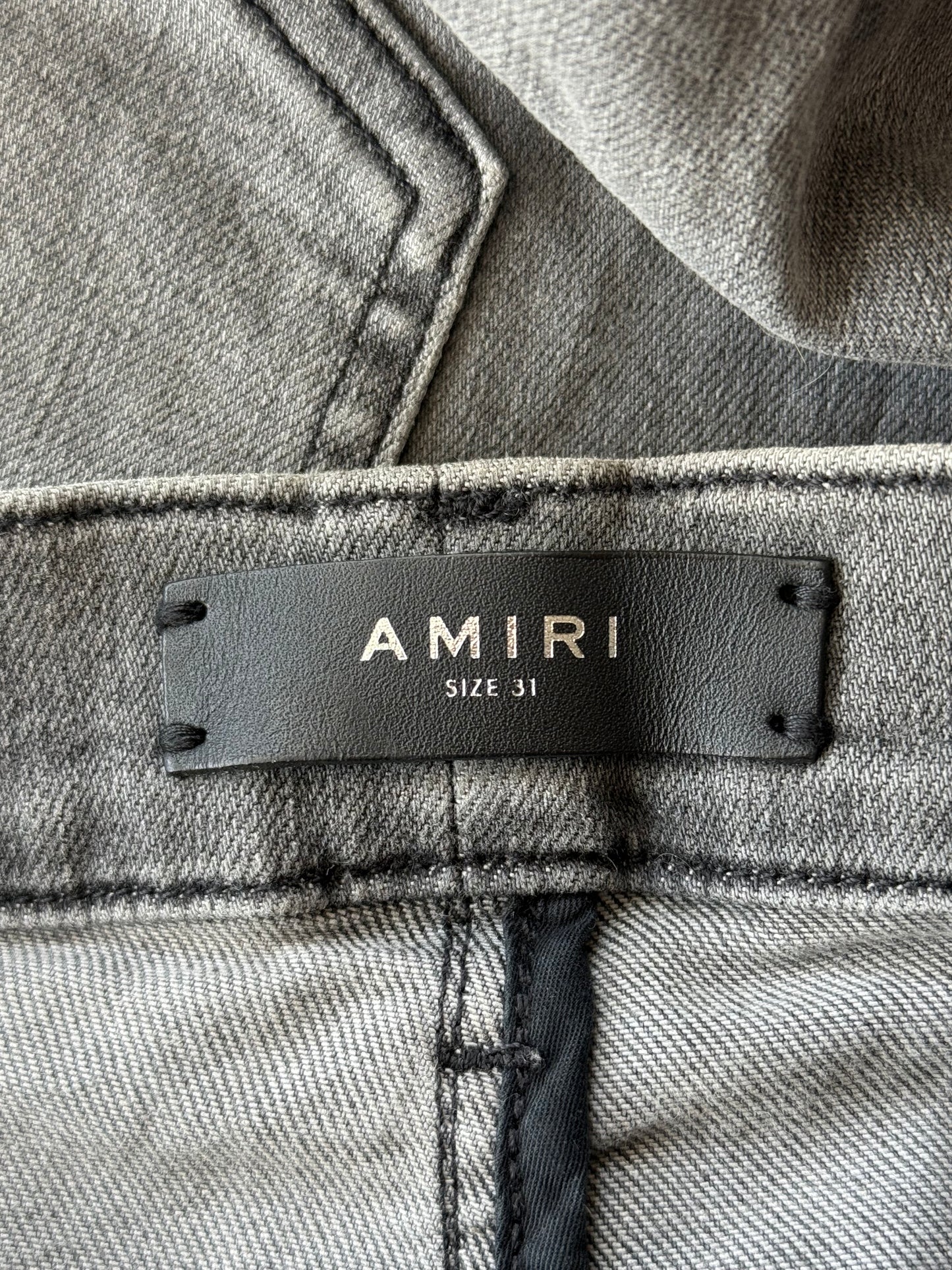 Amiri Storm Grey & Black Patch MX1 Jeans