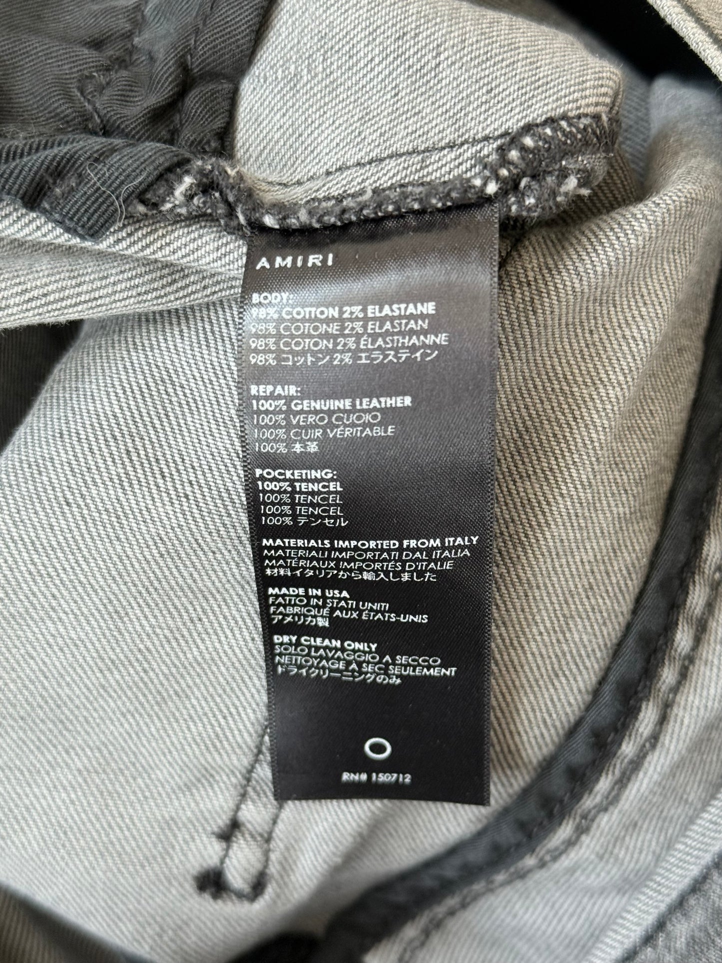 Amiri Storm Grey & Black Patch MX1 Jeans