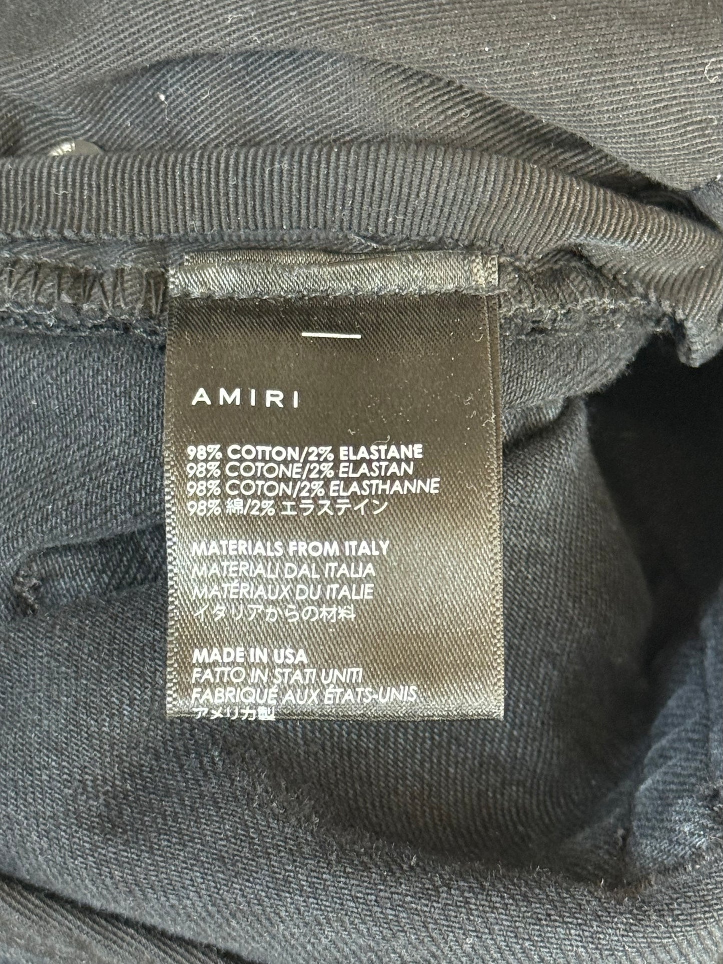 Amiri Aged Black & Multicolor Patch MX1 Jeans