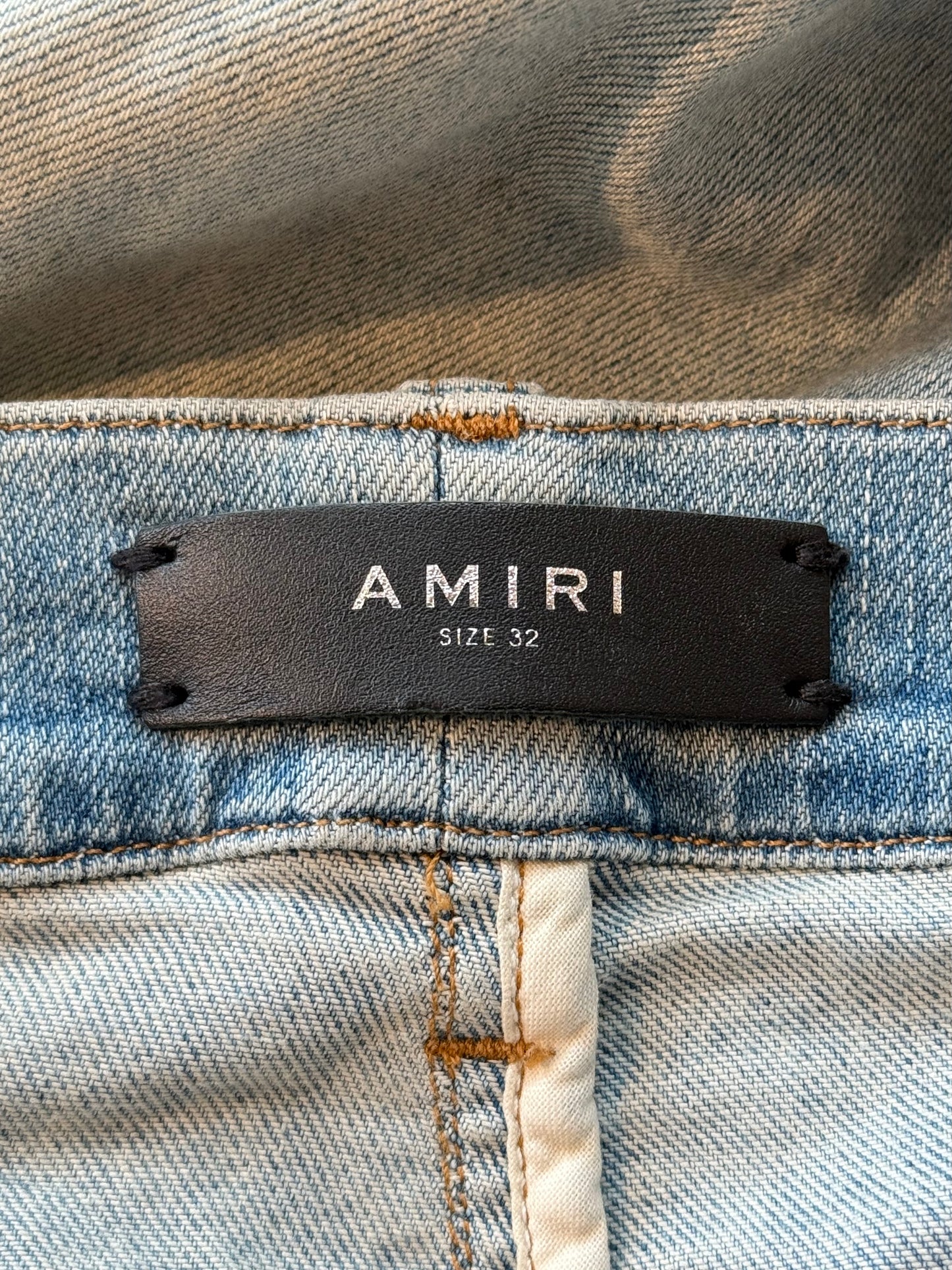 Amiri Indigo & Black Bandana Patch MX1 Jeans