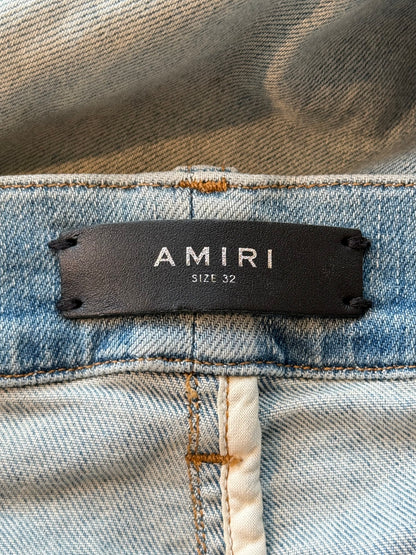 Amiri Indigo & Black Bandana Patch MX1 Jeans