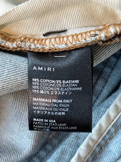 Amiri Indigo & Black Bandana Patch MX1 Jeans