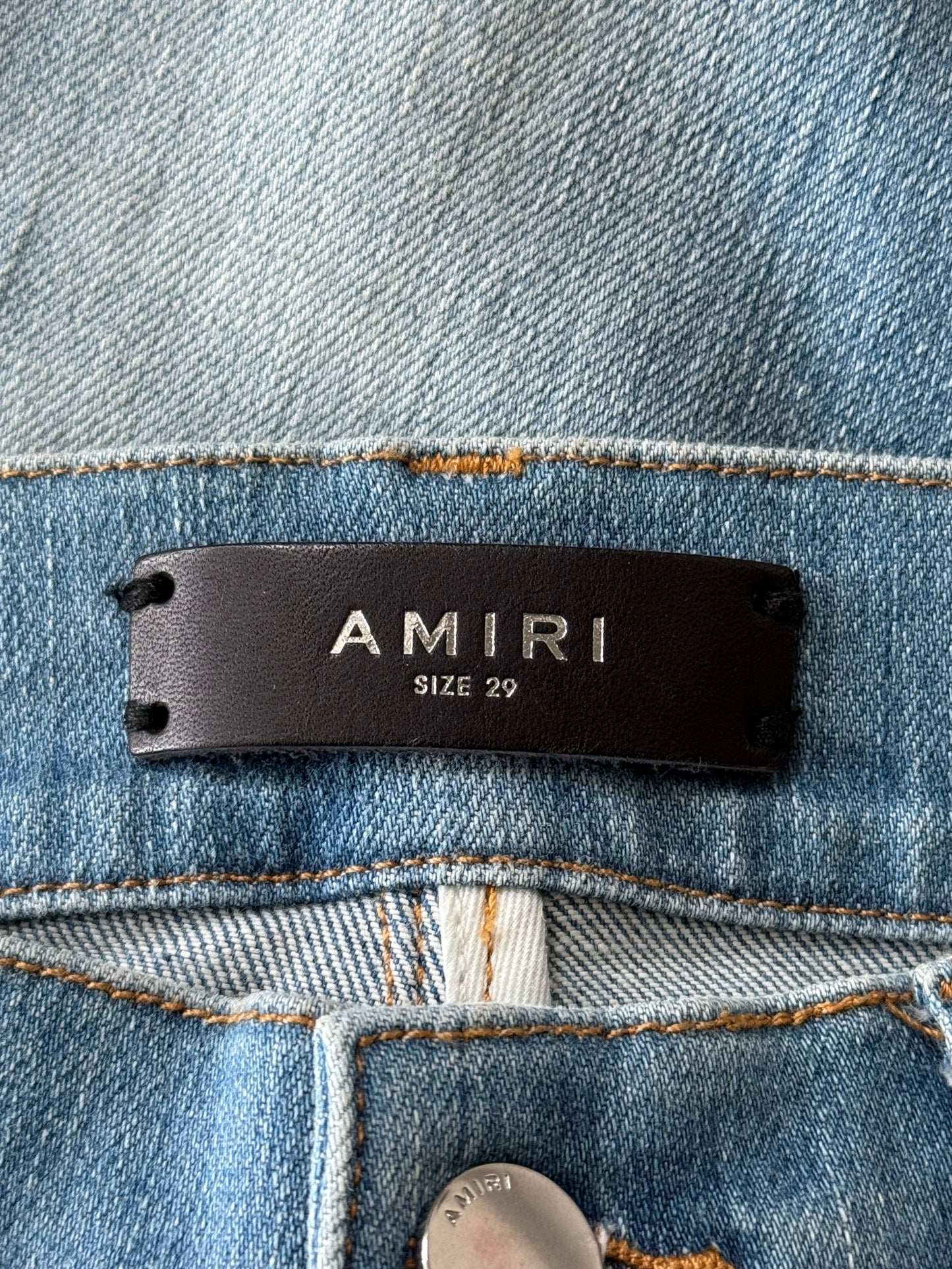 Amiri Clay Indigo & Multicolor Patch MX1 Jeans