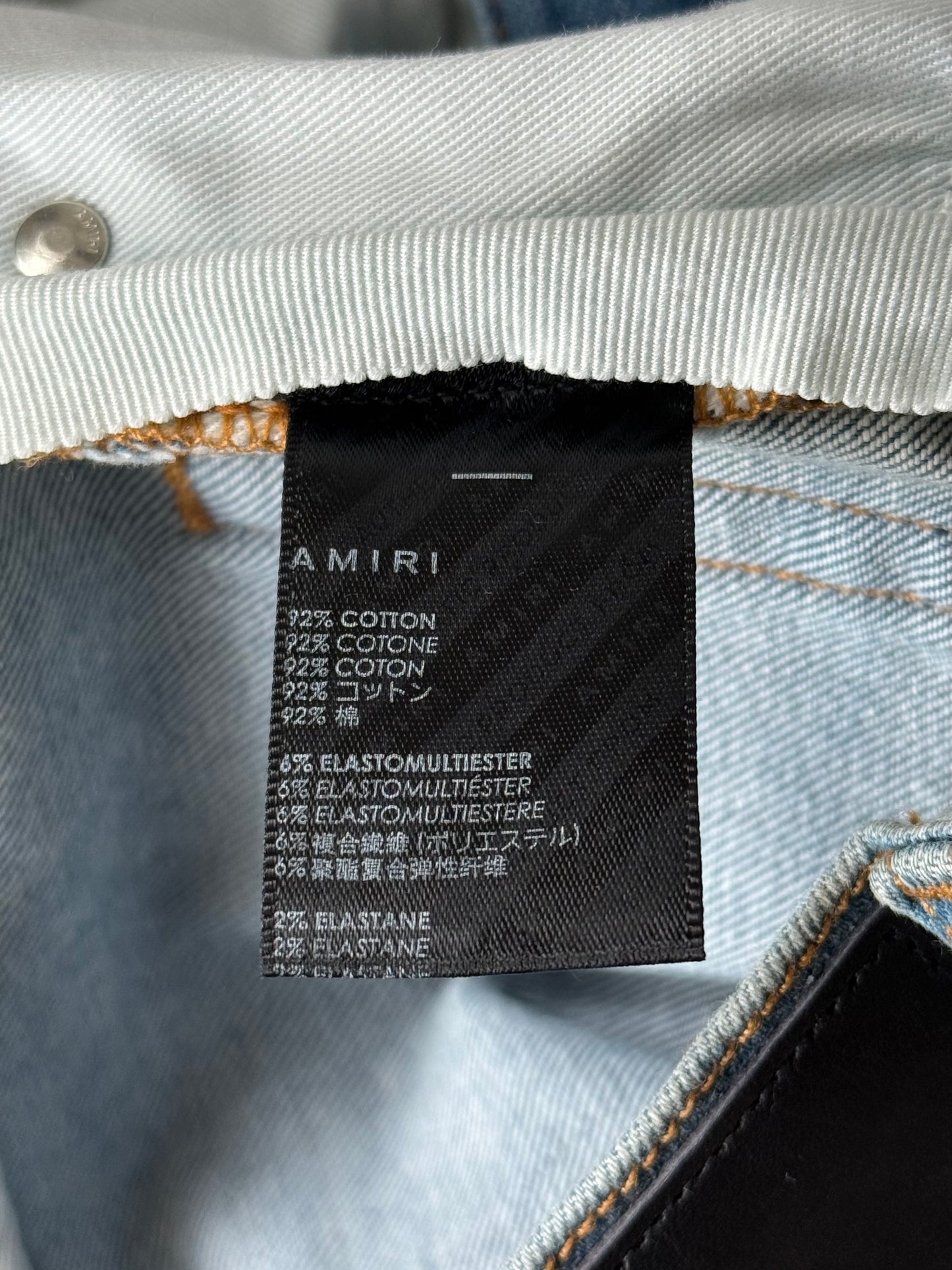 Amiri Clay Indigo & Multicolor Patch MX1 Jeans