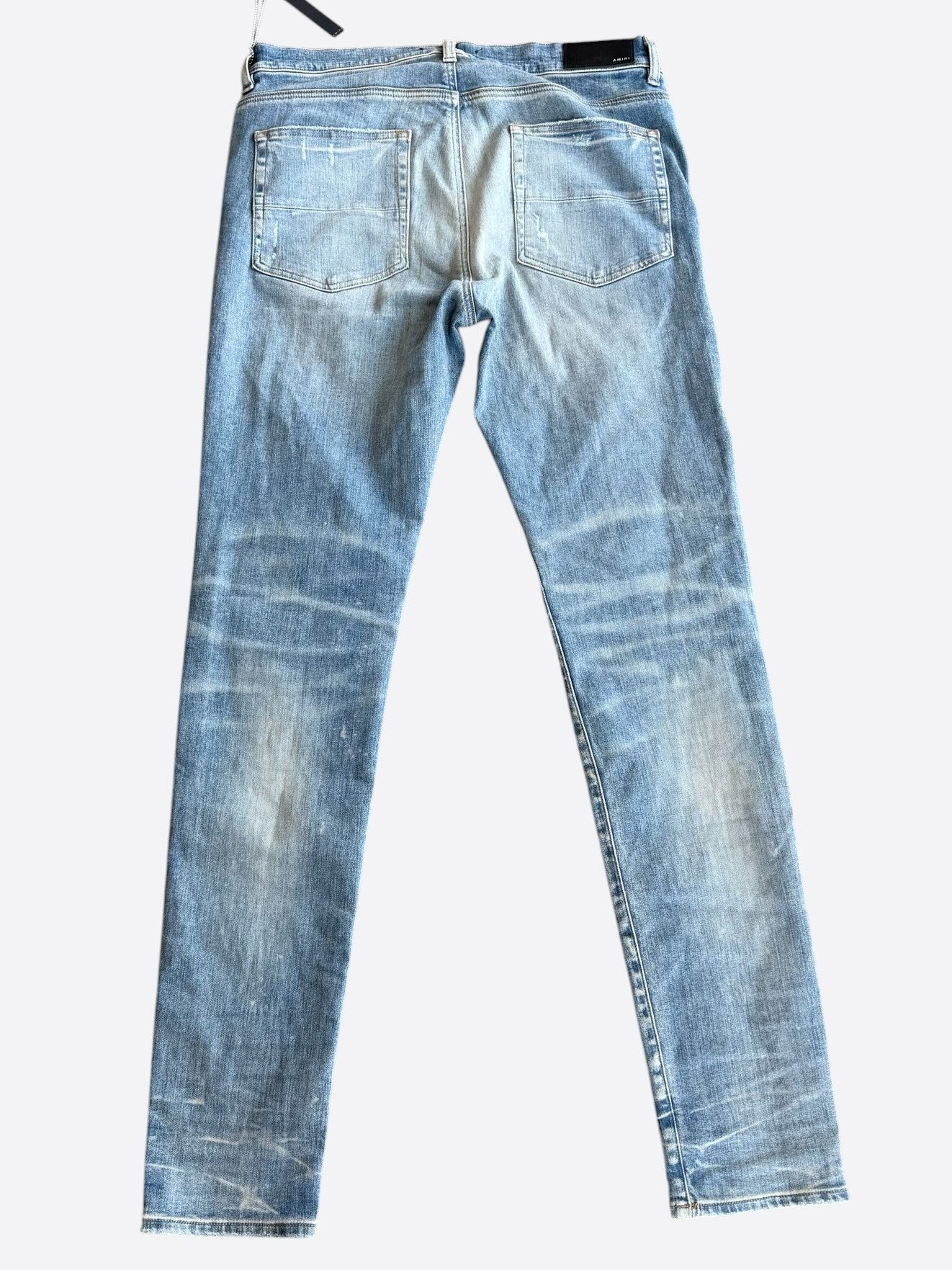 Amiri Clay Indigo Brown Plaid Patch MX1 Jeans