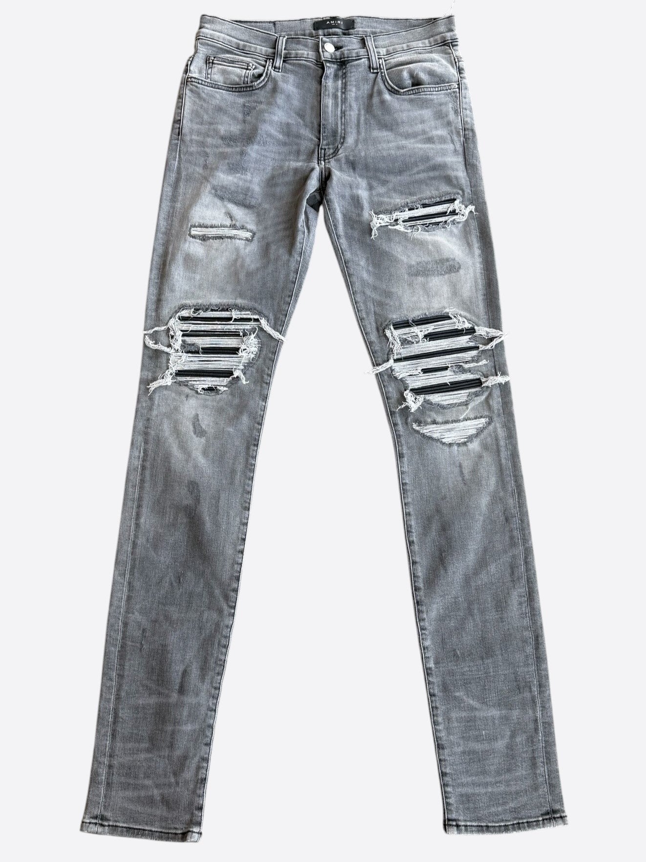 Amiri Storm Grey & Black Patch MX1 Jeans