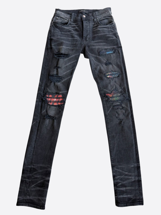 Amiri Aged Black & Multicolor Patch MX1 Jeans