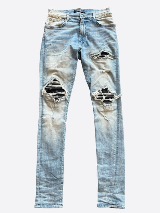 Amiri Indigo & Black Bandana Patch MX1 Jeans