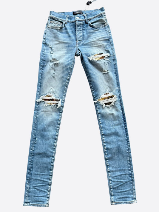 Amiri Clay Indigo & Multicolor Patch MX1 Jeans