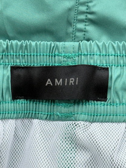 Amiri Sea Blue Wave Logo Swimshorts
