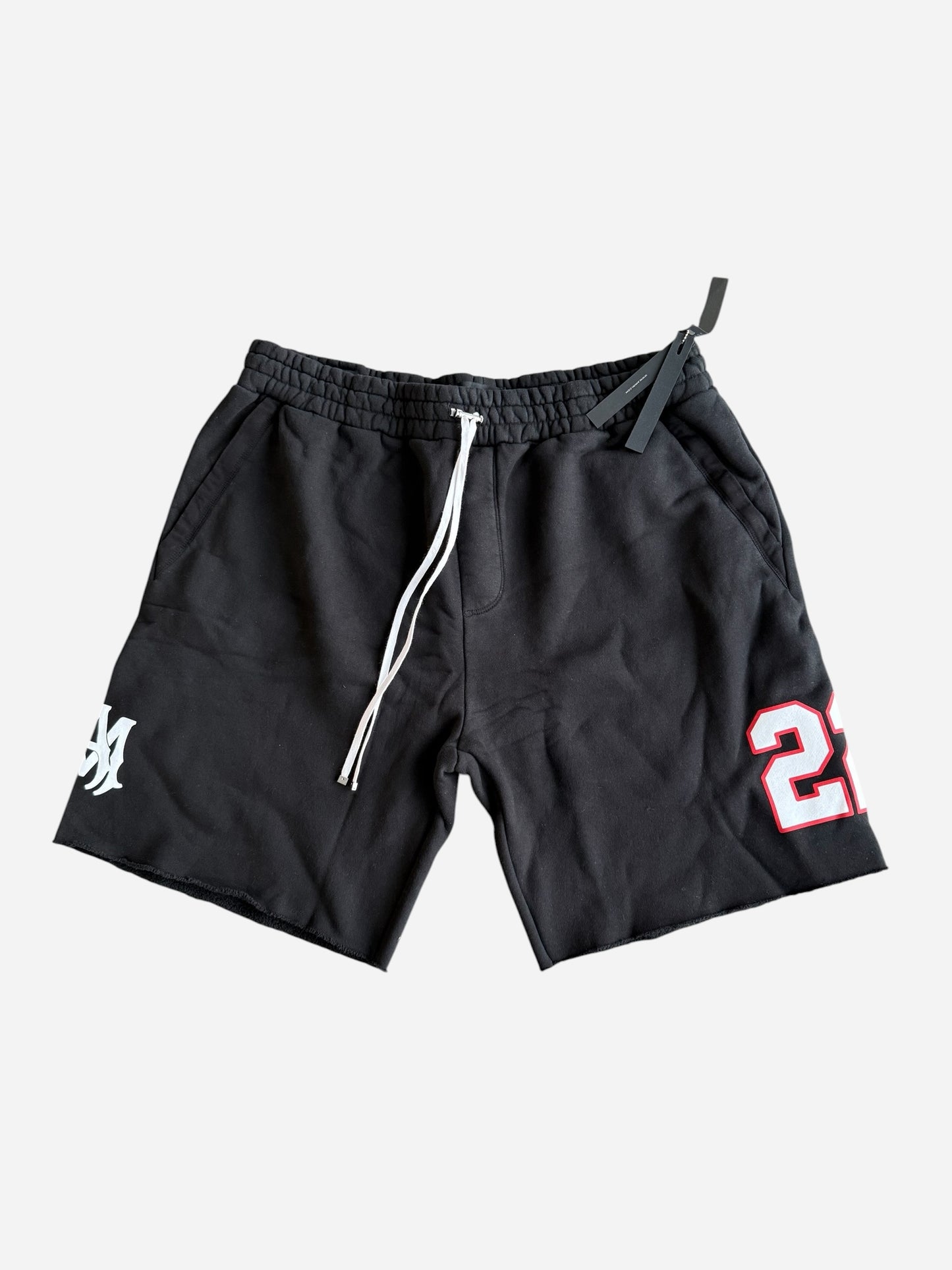 Amiri Black & White 22 Football Logo Shorts