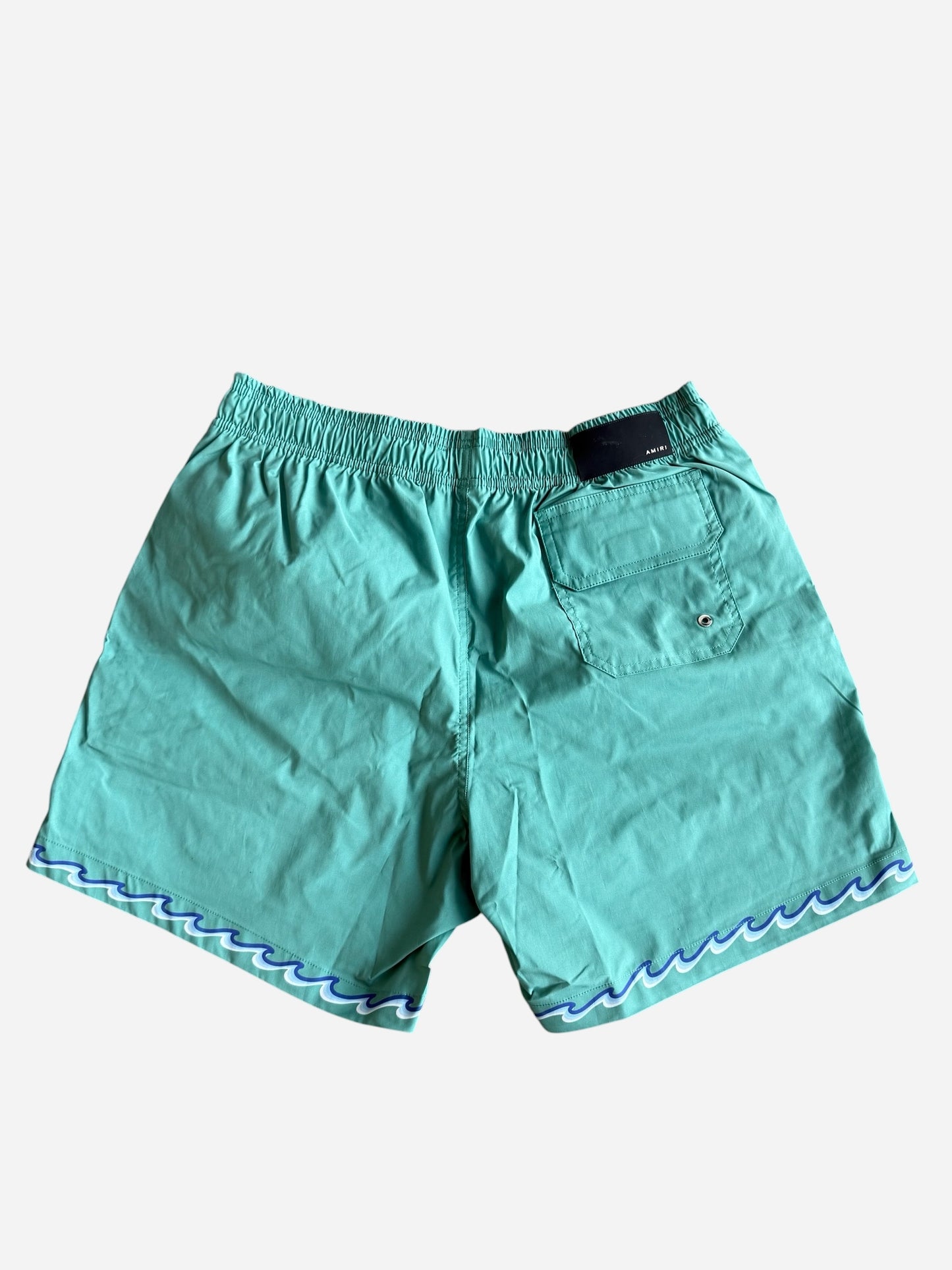 Amiri Sea Blue Wave Logo Swimshorts