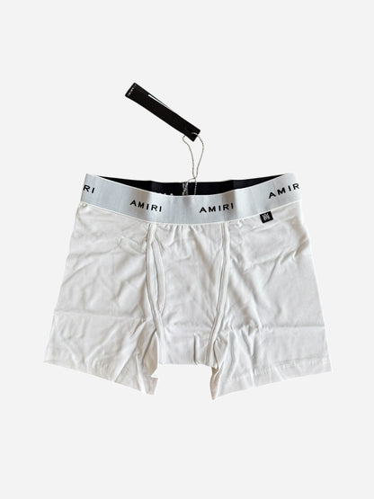 Amiri White & Black Repeat Logo Boxershorts