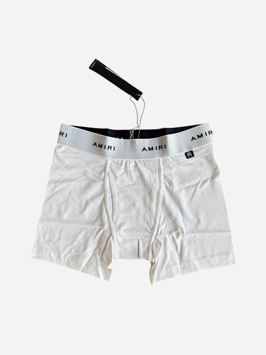 Amiri White & Black Repeat Logo Boxershorts