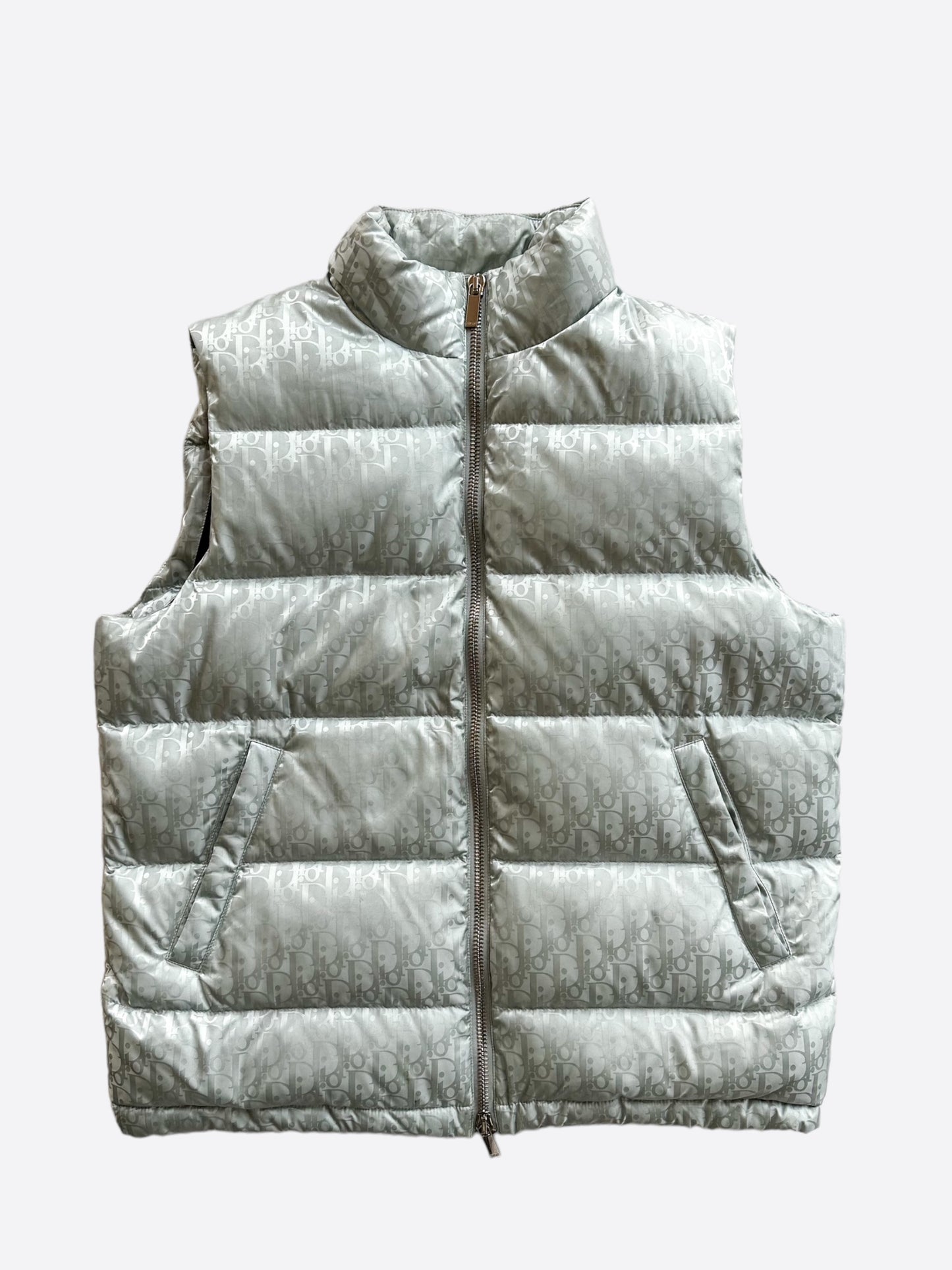 Dior Silver Oblique Puffer Vest