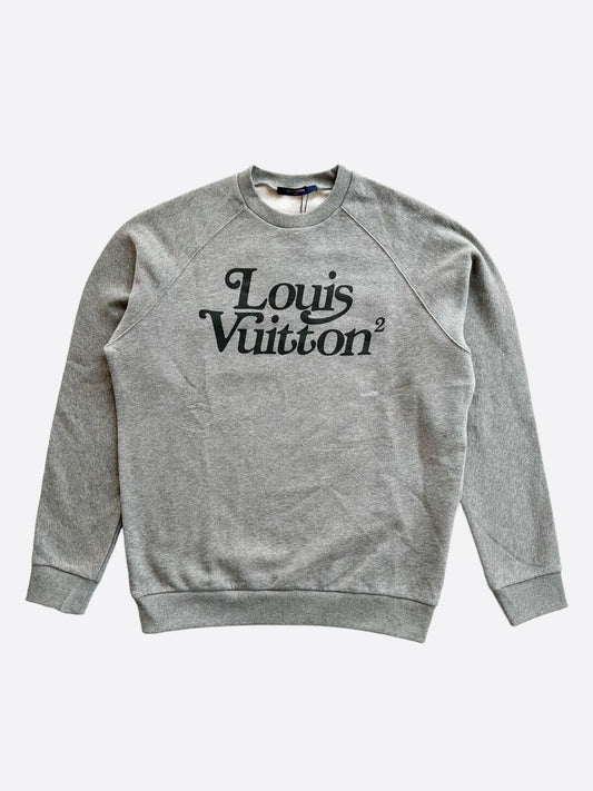 Louis Vuitton Nigo Grey & Black Logo Sweater
