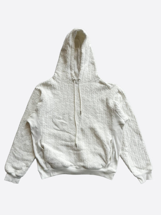 Dior White Oblique Towel Hoodie