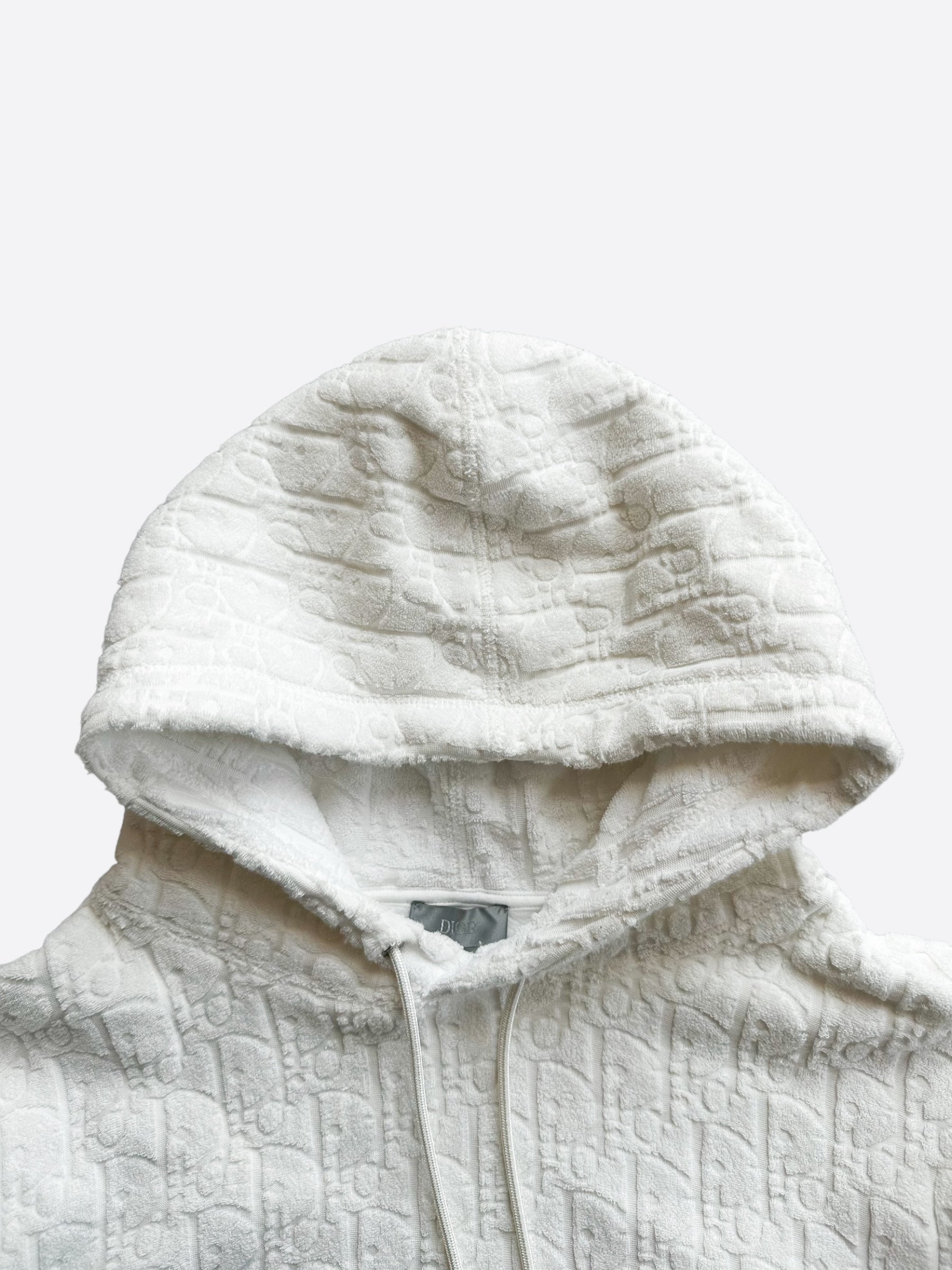 Dior White Oblique Towel Hoodie Savonches