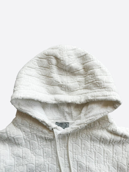 Dior White Oblique Towel Hoodie