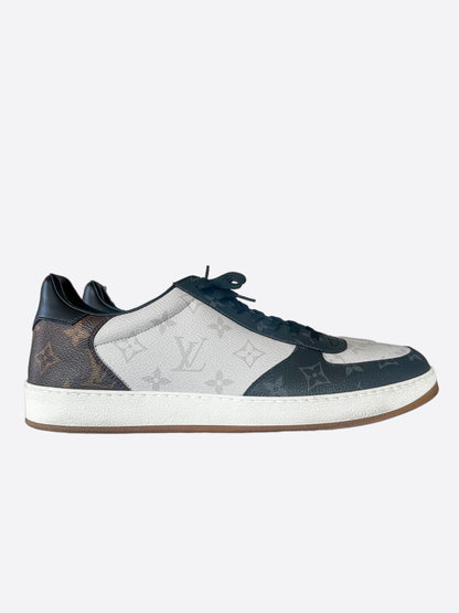 Louis Vuitton Brown White & Black Monogram Rivoli Sneakers