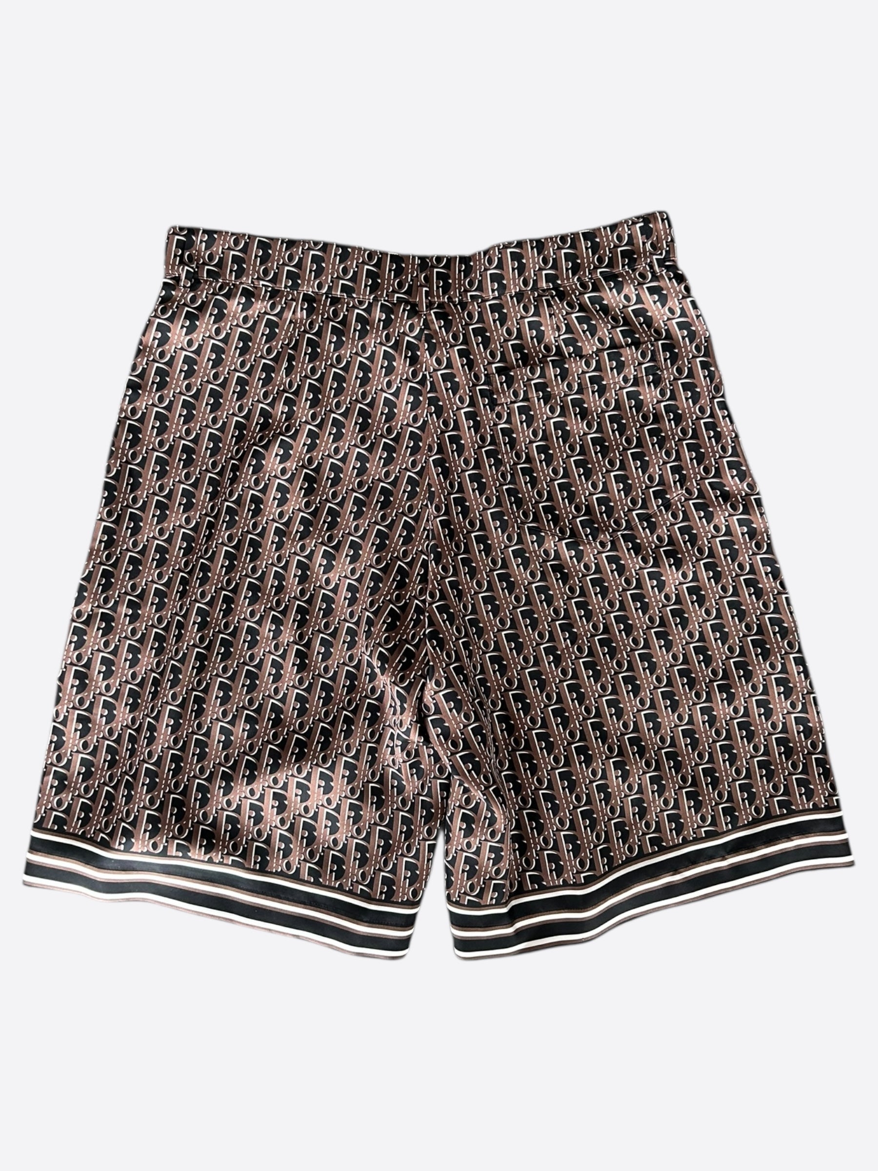 Dior Black Brown Oblique Bermuda Silk Shorts – Savonches