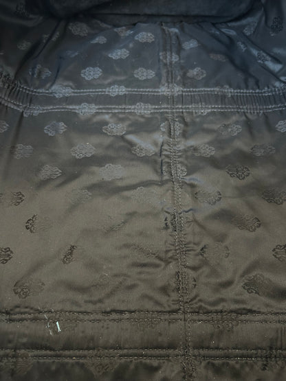 Chrome Hearts Black Leather Cross Patch Duffel Bag