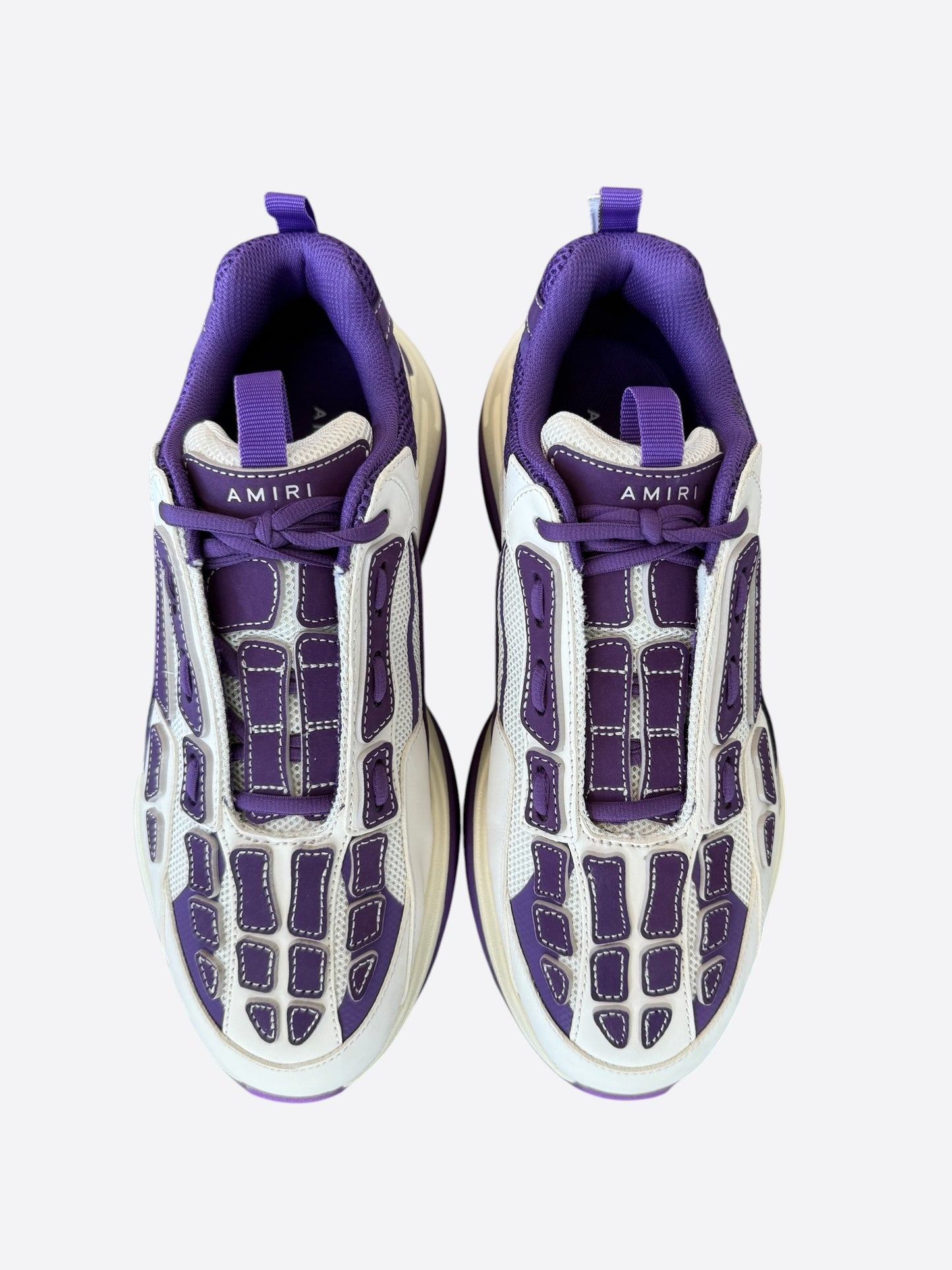 Amiri White & Purple Bones Runners