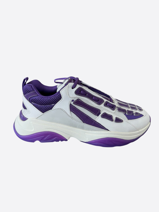 Amiri White & Purple Bones Runners